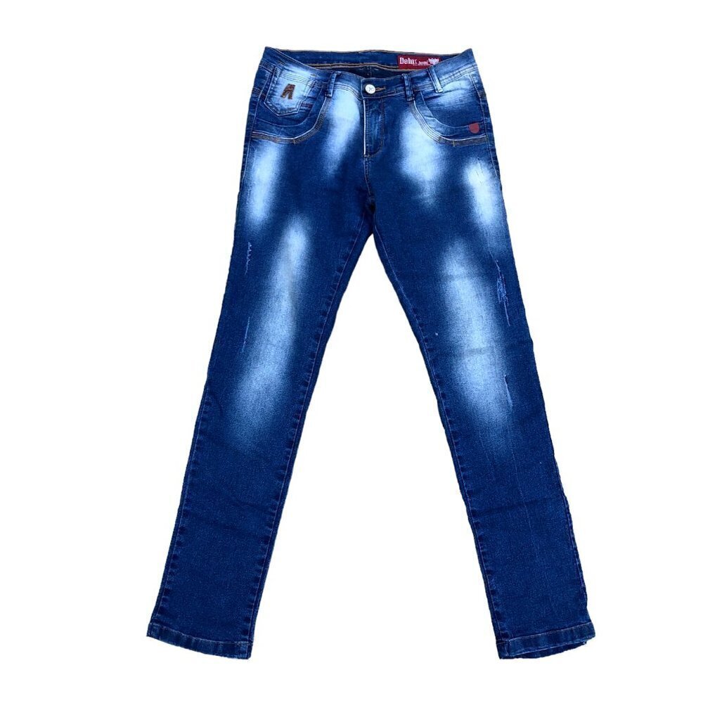 DELUX JEANS Denim Jeans Women's 42 Blue Pants Straight Medium Wash​​​​​​